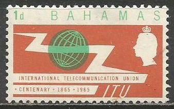 Багамы. 100 лет Международному Союзу электросвязи. 1965г. Mi#224.