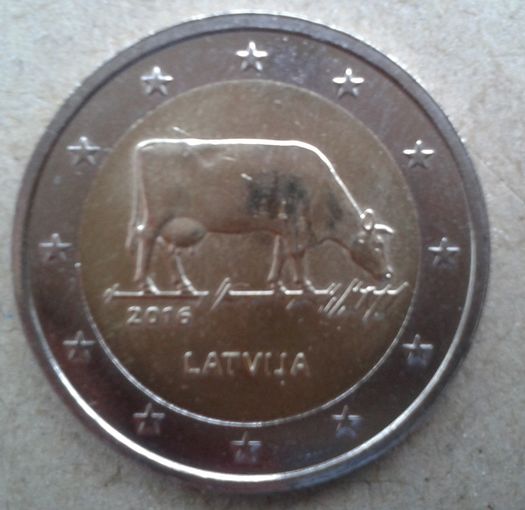 2 евро Латвия Юбилейная 2016Фото