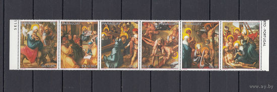 Живопись. Дюрер. Парагвай. 1982. 6 марок в сцепке. Michel N 3568-3573 (4,6 е)