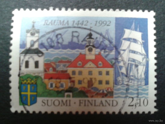 Финляндия 1992 парусник, герб города