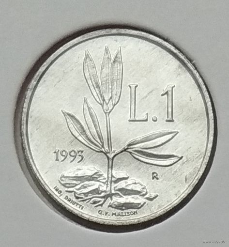 Сан-Марино 1 лира 1993 г. В холдере