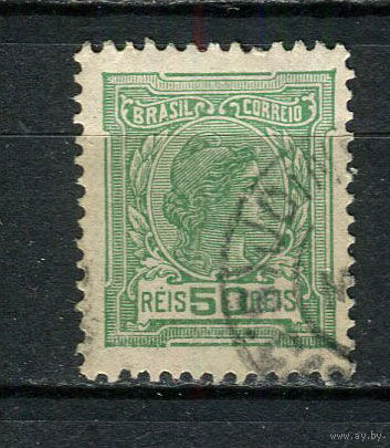 Бразилия - 1918/1919 - Свобода 50R - [Mi.195] - 1 марка. Гашеная.  (Лот 38Ci)