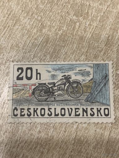Чехословакия 1975. Мотоцикл CZ 150. Марка из серии