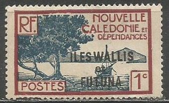 Уоллис и Футуна. Морской пейзаж. Надпечатка на Н.Каледонии. 1930г. Mi#43.