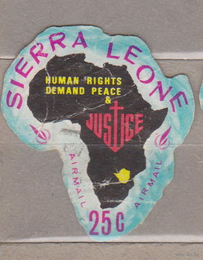 Авиапочта - Год прав человека - Родезия Карта Сьерра-Леоне 1968 год   лот 11 менее 15 % от каталога