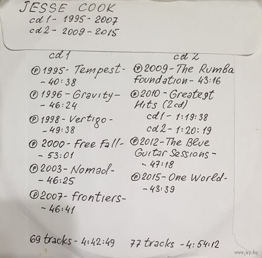 CD MP3 дискография Jesse COOK 2 CD
