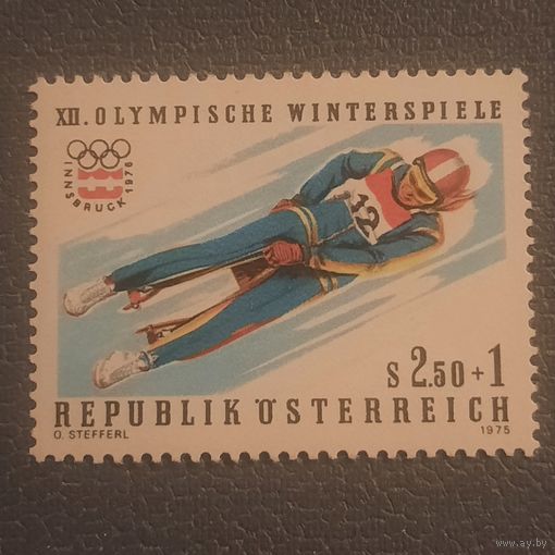 Австрия 1975. Зимняя олимпиада Инсбрук-1976. Санки. Марка из серии