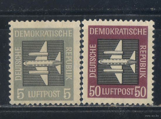 Германия ГДР Авиапочта 1957 Самолет Стандарт #609,612**
