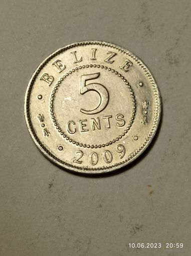 Белиз 5 центов 2009 года .