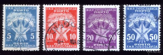 4 марки 1951 год Югославия 102-104,106