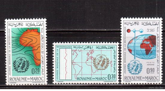 Марокко-1964 (Мих.531-533)  **  , Метеорология, Карта (полная серия)