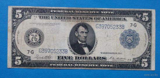 5 долларов 1914г.