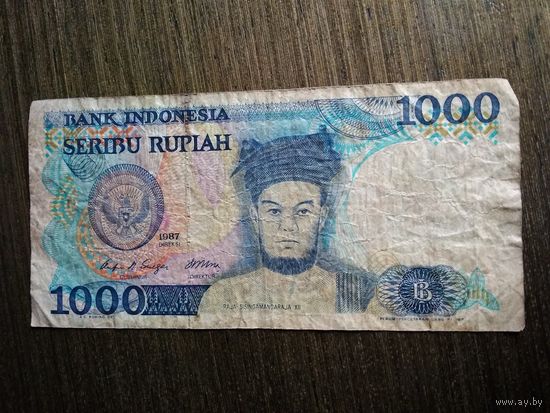 1000 рупий Индонезия 1987