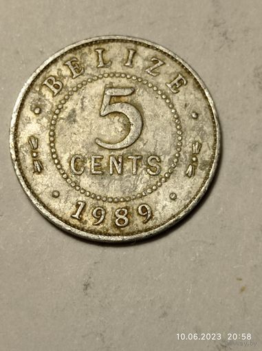 Белиз 5 центов 1989 года .
