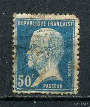Франция - 1923/1924 - Луи Пастер 50С - (есть тонкое место) - [Mi.157] - 1 марка. Гашеная.  (Лот 49Dd)