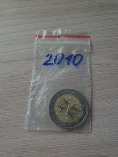 2 евро 2010 год, Мальта регулярная, UNC