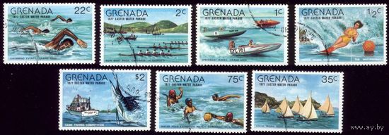7 марок 1977 год Гренада Водный спорт 832-838