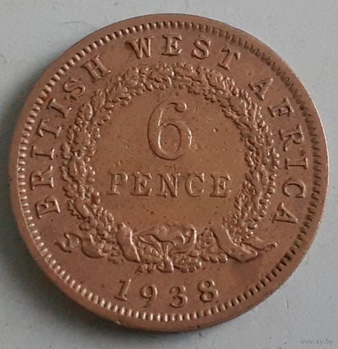 Британская Западная Африка 6 пенсов, 1938 (10-2-21(в))