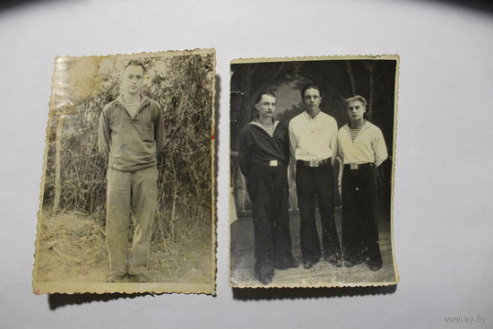 Фото моряков 1950-е года, 2 шт., размер 12*8.5 см., и 11 *8 см.