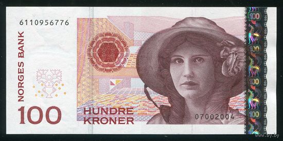 Норвегия. 100 крон 2004 года, P49b. UNC