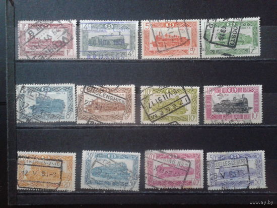 Бельгия 1949 Бельгийские паровозы, железнодорожные марки 12 марок
