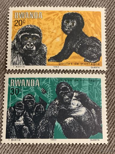 Руанда 1983. Приматы. Марки из серии