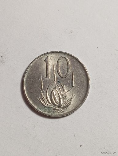 ЮАР 10 центов 1975 года .