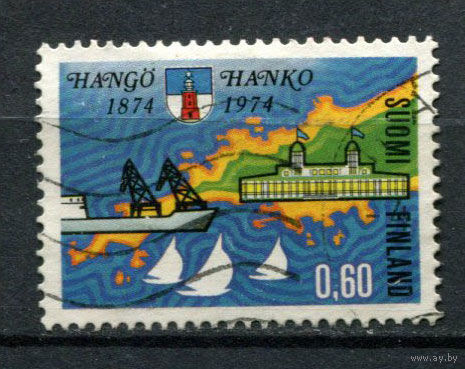 Финляндия - 1974 - 100-летие г. Ханко - [Mi. 743] - полная серия - 1 марка. Гашеная.  (Лот 170AT)