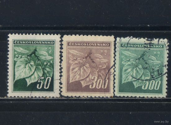 Чехословакия 3-я Респ 1945 Липовые листья с семенами Стандарт #426,431-2