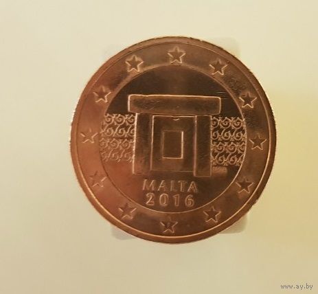 Мальта 2 евроцента 2016 UNC из ролла