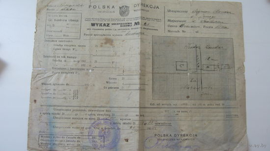 1925 г. Польша . План участка