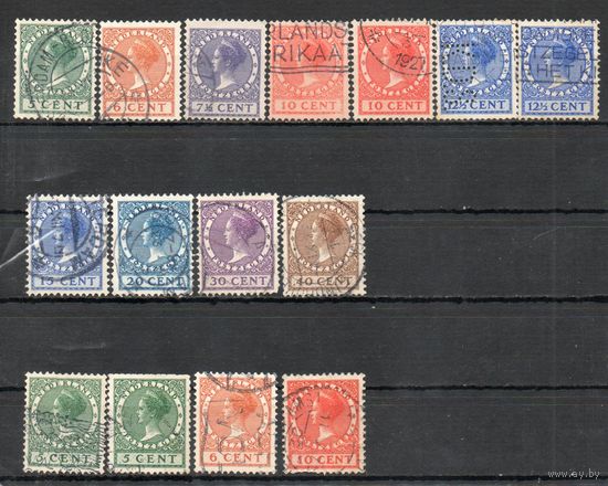 Стандартный выпуск Нидерланды с 1924 года подборка из 15 марок