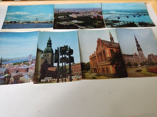 7 чистых почтовых карточек с видами Риги 1976-1977гг.