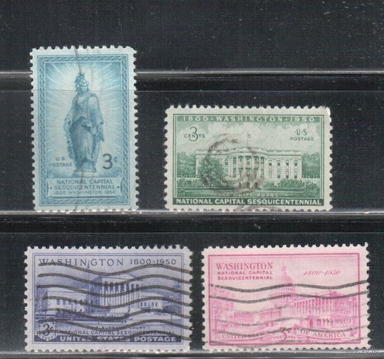 США-1950, (Мих.607-610), гаш. ,150-лет г. Вашингтону (полная серия),(2)