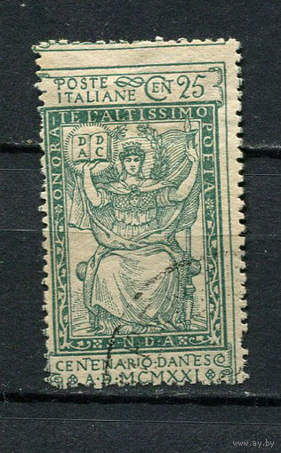 Королевство Италия - 1921 - 600-летие памяти Данте Алигьери 25С - [Mi.142] - 1 марка. Гашеная.  (Лот 39EC)-T5P3