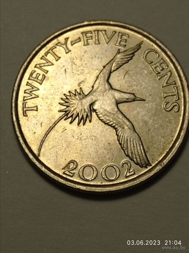 Бермуды 25 цент 2002 года .