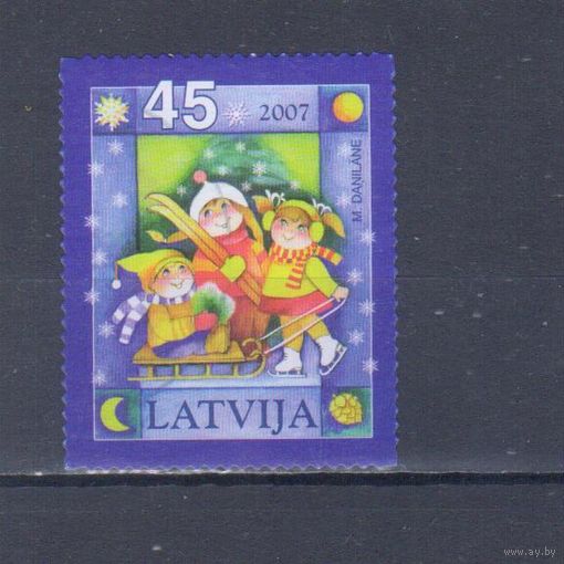 [403] Латвия 2007. Новый Год. Гашеная марка.