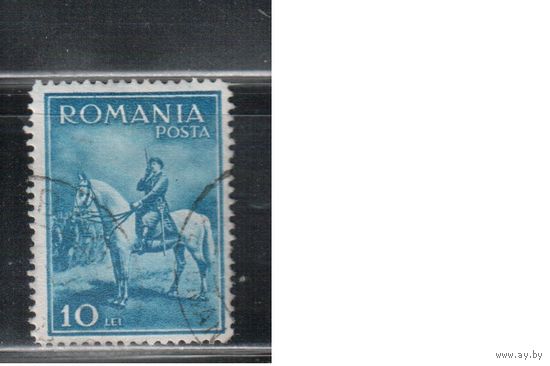 Румыния-1932, (Мих.436)  гаш.,  Король Карл II на лошади(1)