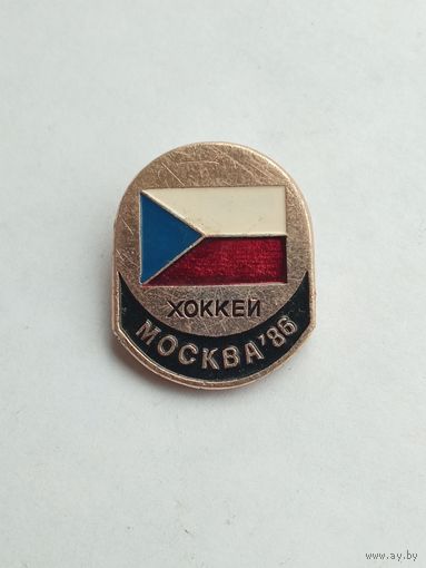 Значок Москва 86 Хоккей .