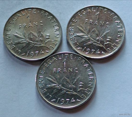 Франция. 1 франк 1974 года.