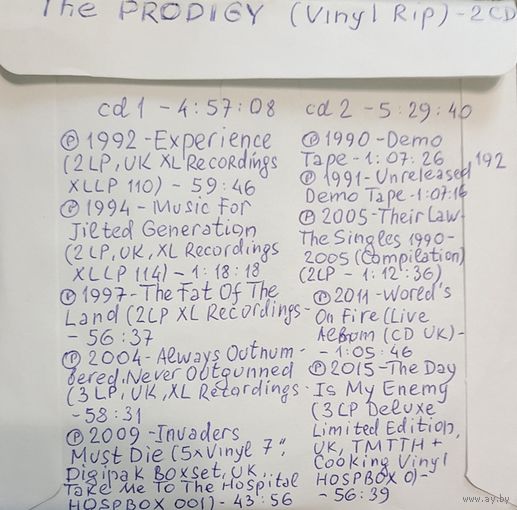 CD MP3 The PRODIGY - 2 CD - Vinyl Rip (оцифровки с винила)
