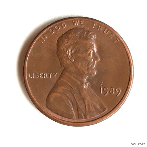 США 1 цент 1989 г.