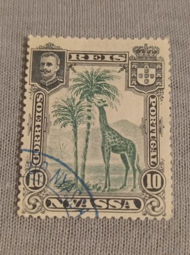Португальский Мозамбик 1901 года. Ньяса. Жираф. 10 рейсов
