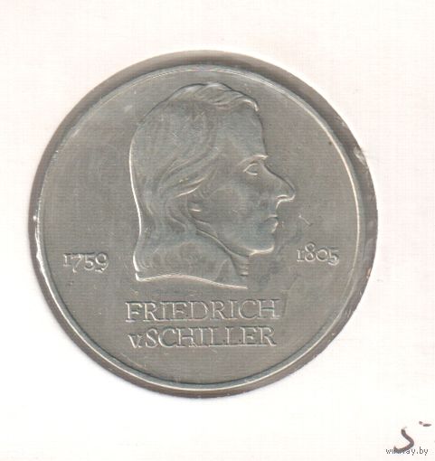 20 марок 1972 года ГДР Фридерик фон Шиллер в холдере 25
