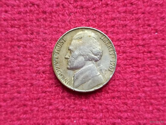 США 5 центов 1961 г. D