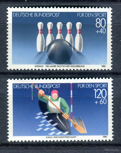 Германия (ФРГ) - 1985г. - Спорт - полная серия, MNH с отпечатками [Mi 1238-1239] - 2 марки
