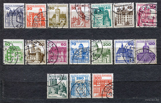 Крепости и замки. Стандарт. Германия. 1977-1992. Серия 18 марок