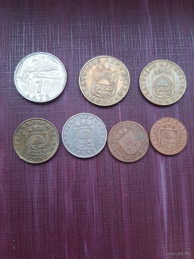 Монеты Латвии. С 1 рубля