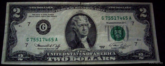 2 доллара 1976 G