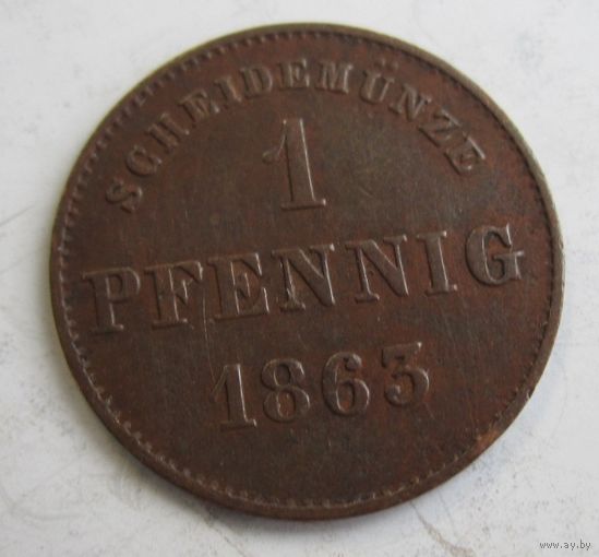 Саксен-Мейнинген 1 пфенниг 1863  .24-119